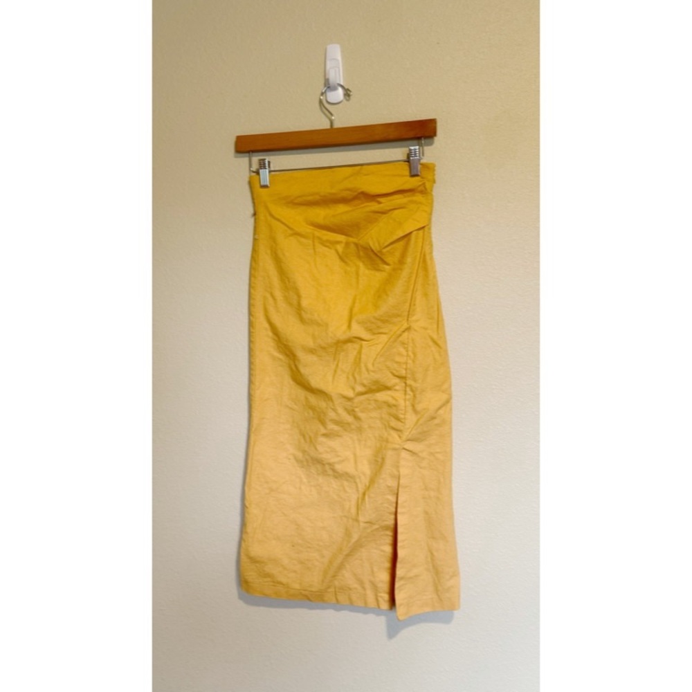 Zara Yellow Midi Skirt - Picture 2 of 8